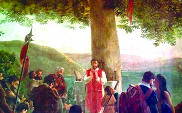 01. La primera misa bajo la ceiba memorable, 1826. óleo sobre tela, 340 x 261 cm. El Templete