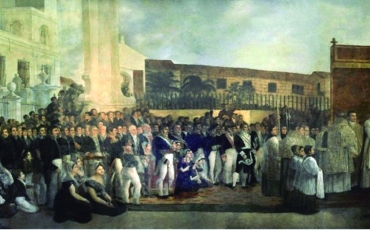02. La inauguración del Templete, 1828. óleo sobre tela 710 x 360 cm. El Templete