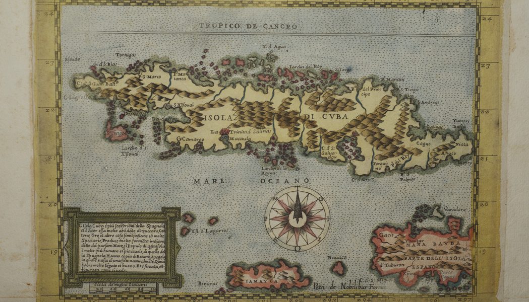 Mapa de la Isla de Cuba, Jamaica y parte de Santo Domingo, 1590. Pietro de Nobili (atribuido). Museo Marítimo de Róterdam (WAE792)