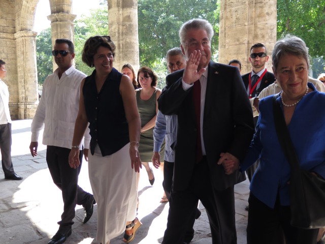 Visita oficial al Centro Histórico de la Habana Vieja del presidente de la República de Austria