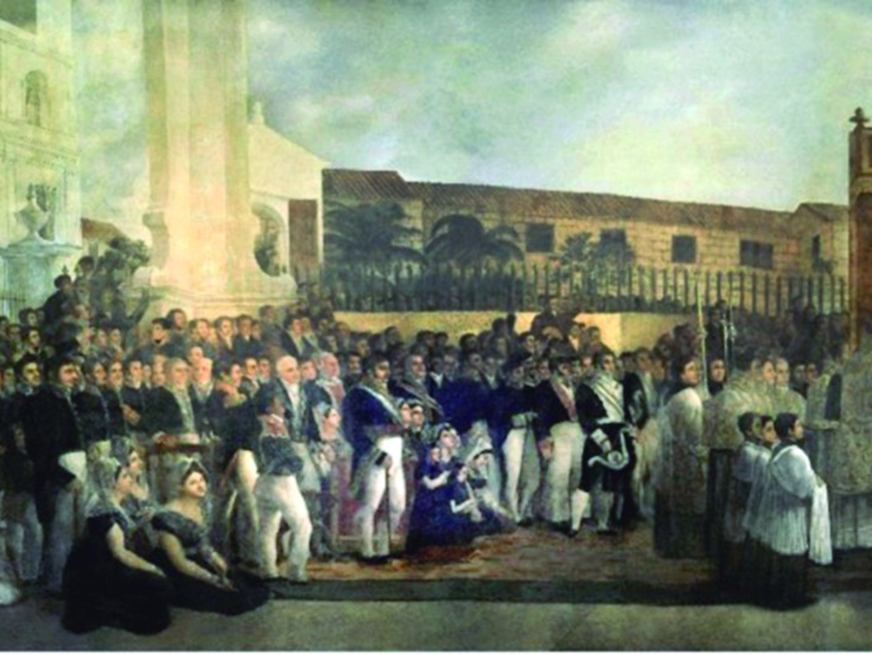 "La inauguración del Templete", 1828. óleo sobre tela 710 x 360 cm. El Templete
