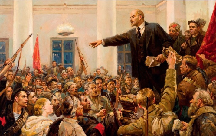 Lenin habla de la Revolución de Octubre de 1917. Lenin Museo, Tampere, Finlandia
