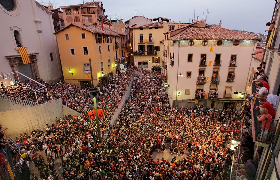 Celebración de la fiesta del Patum Berga en Cataluña